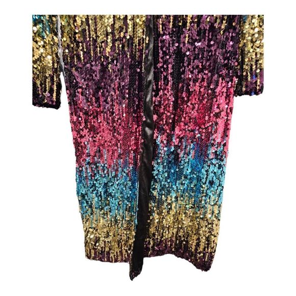 SOLD!! Colorful Sequin Duster - Size Large - Picture 6 of 7